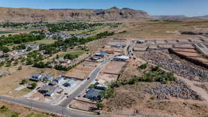 Bird's eye view with a mountain view