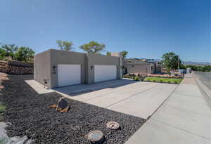 View of front of home featuring a garage