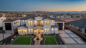 Mediterranean / spanish-style home featuring a mountain view and a balcony