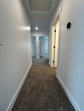 Hallway with carpet