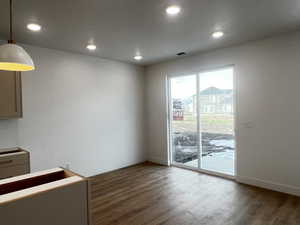 Dining room featuring dark hardwood / wood-style flooring