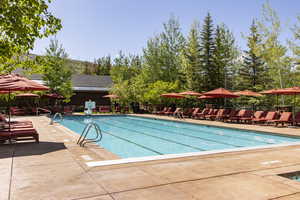 View of pool with a patio