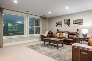 View of carpeted living room