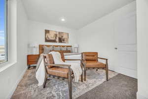 View of carpeted bedroom