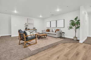 View of carpeted living room