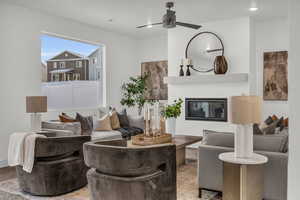 Living room with ceiling fan