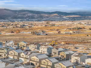 Aerial view featuring a mountain view