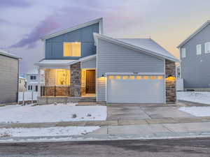 Contemporary house with a garage