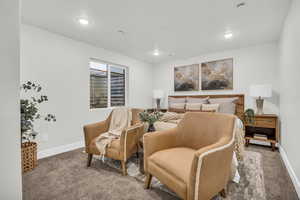 Bedroom featuring carpet floors