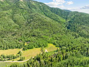 Bird's eye view featuring a mountain view