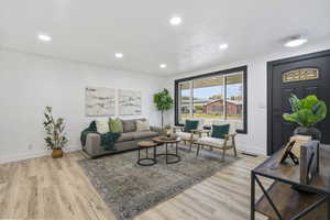 Living room featuring light hardwood / wood-style floors