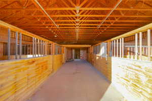 View of horse barn