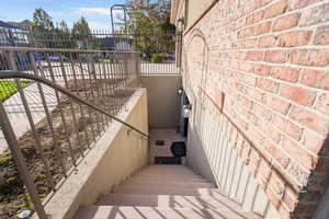 Outside entrance to basement apartment