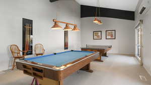 Recreation room with billiards and ping-pong table