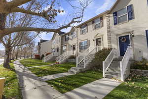 View of front of home with a front yard