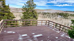 Deck featuring a mountain view