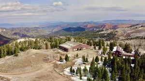 Bird's eye view featuring a mountain view