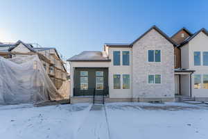 View of snow covered house