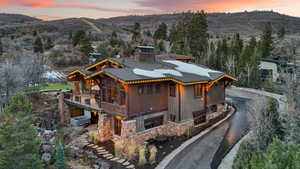 Exterior space featuring a mountain view