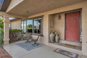 Doorway to property with a porch