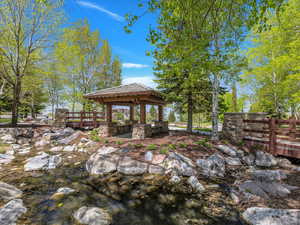 View of yard featuring a gazebo