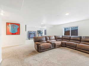 View of carpeted living room