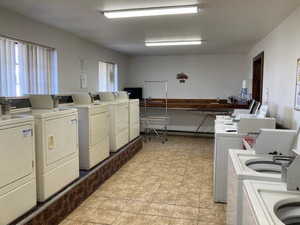 Laundry area with washing machine and dryer