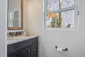 Bathroom featuring vanity