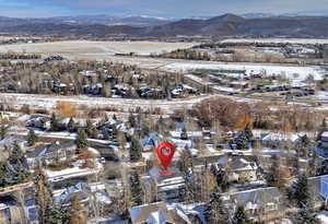 Bird's eye view featuring a mountain view