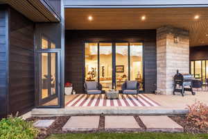 View of patio with grilling area