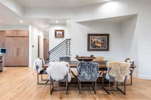 Dining room featuring light wood-type flooring