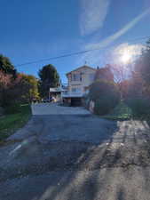 View of front of home with a deck