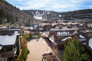 Aerial view featuring a mountain view