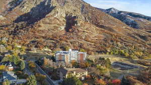 Exterior space with a mountain view