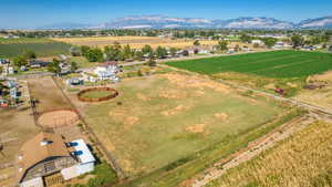 Bird's eye view featuring a mountain view and a rural view