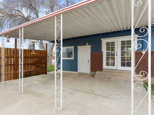 View of patio / terrace featuring french doors