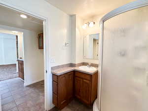 Bathroom off laundry room