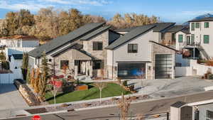 View of front of home with a garage