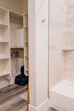 Bathroom featuring hardwood / wood-style floors