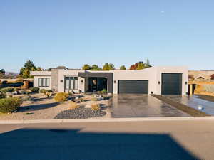 View of front facade with a garage