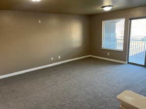 Empty room with carpet floors