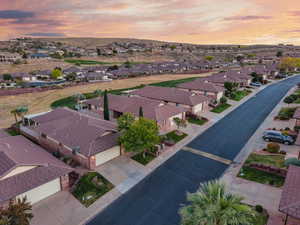 View of aerial view at dusk