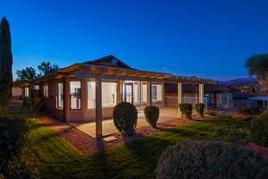 Back of house at dusk.