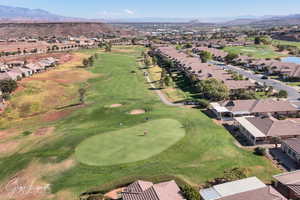 Aerial view featuring a mountain view