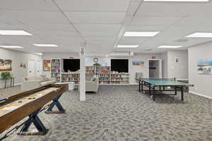 Clubhouse - Rec room featuring carpet and a paneled ceiling