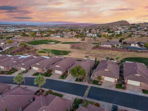 View of aerial view at dusk