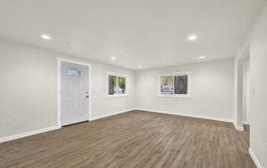 Interior space featuring hardwood / wood-style floors