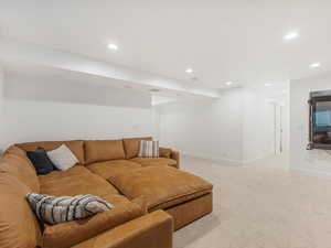 View of carpeted living room