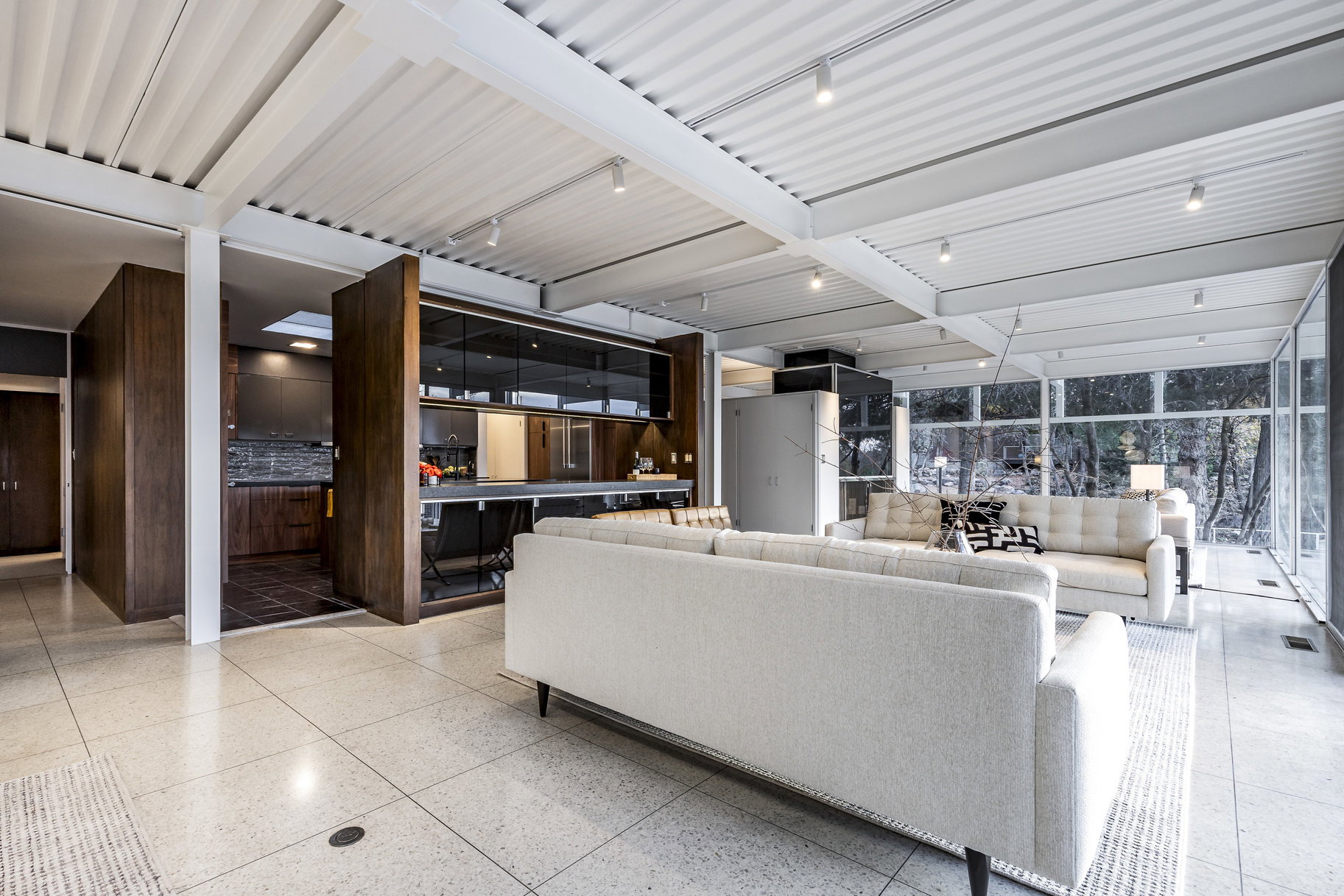 Living room featuring expansive windows