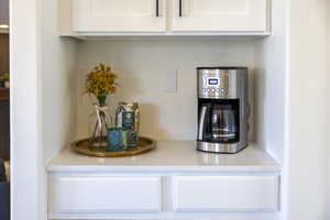 Interior details with white cabinets